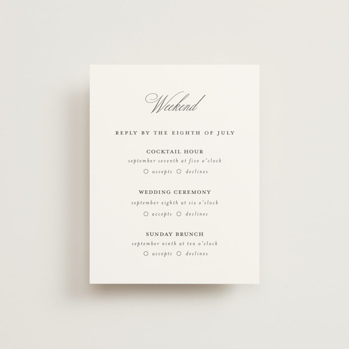 "From This Moment On" - Multi-Event RSVP Cards in Classique by Design Lotus - Front