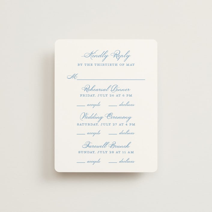 "Royalty" - Multi-Event RSVP Cards in Capri by Creo Study - Front