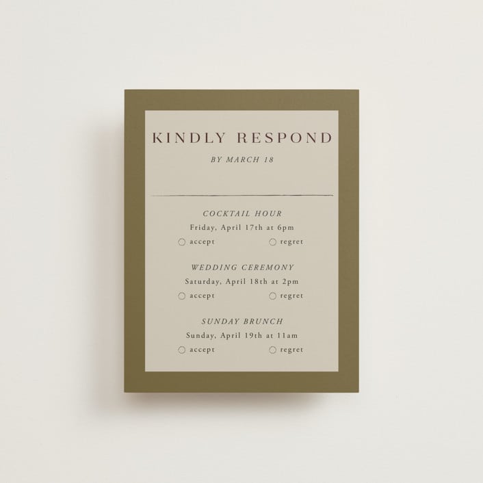 "Savanna" - Multi-Event RSVP Cards in Fern by Lindsay Megahed - Front