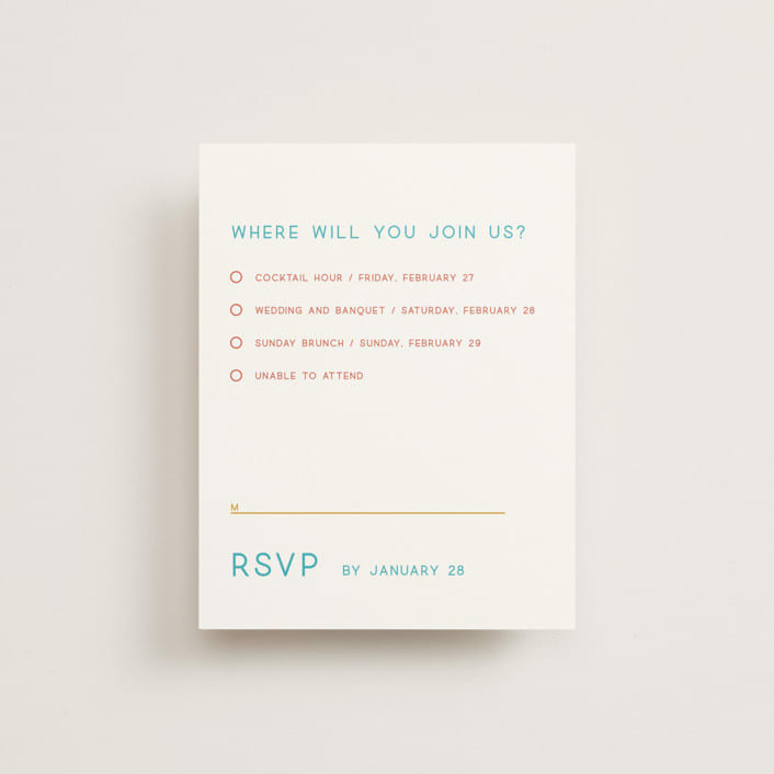"rainbow 2.0" - Multi-Event RSVP Cards in Light Hearted by Deborah Chou - Front