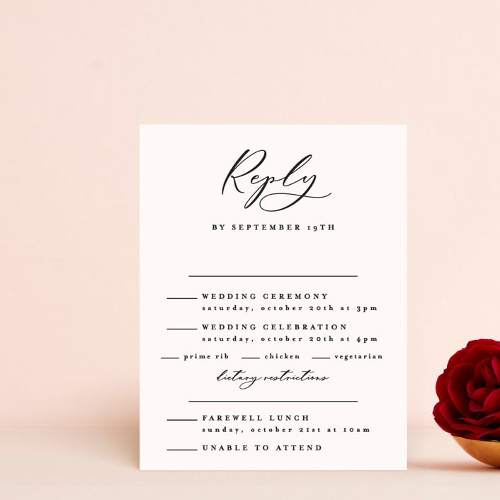 "Eternal" - Multi-Event RSVP Cards in Ecru by Carly Reed Walker - Front