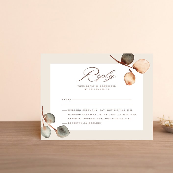 "Bella Mia" - Multi-Event RSVP Cards in Autumn by Petra Kern - Front