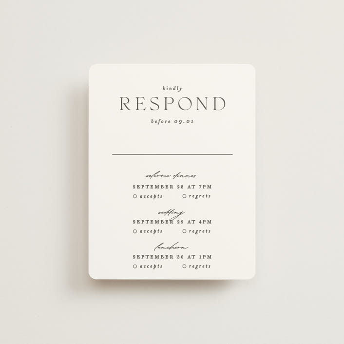 "Getaway" - Multi-Event RSVP Cards in Snow by Erin L. Wilson - Front