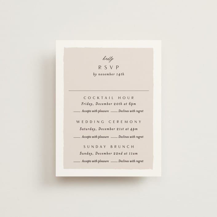"Autumnal" - Multi-Event RSVP Cards in Natural by Alethea and Ruth - Front