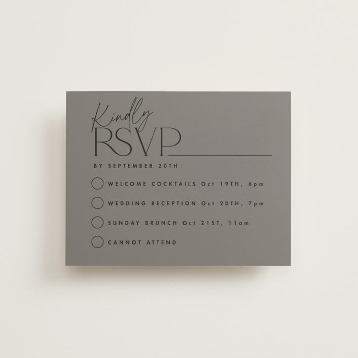 "The Ultimate After Party" - Multi-Event RSVP Cards in Fog by Becky Nimoy - Front
