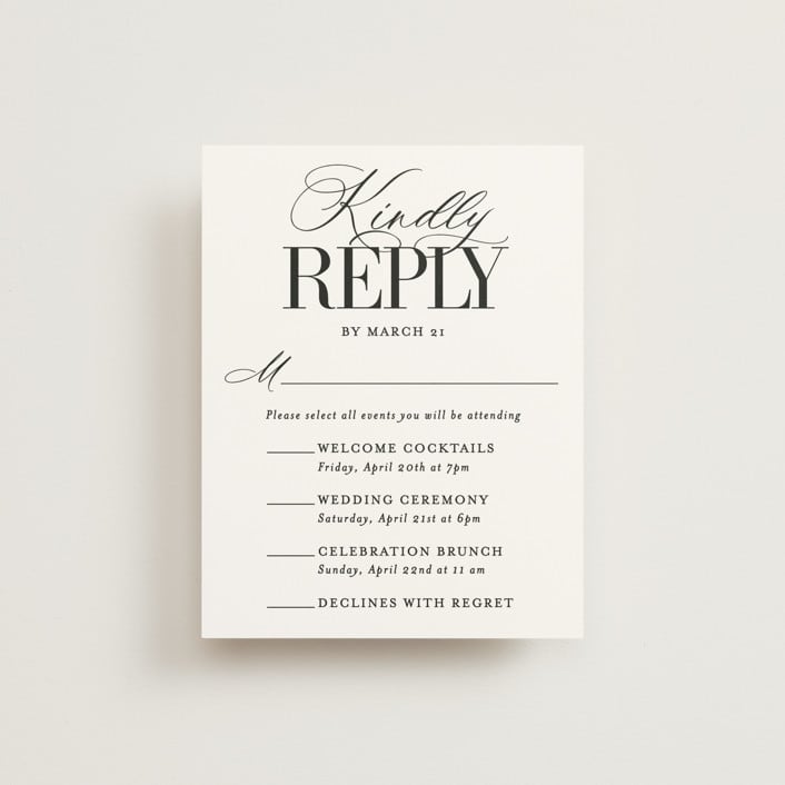 "This and That" - Multi-Event RSVP Cards in Diamond by Jessica Corliss - Front