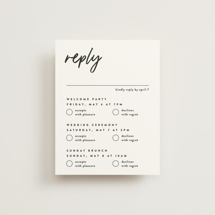 "Allure" - Multi-Event RSVP Cards in Cloud by JoAnn Jinks - Front