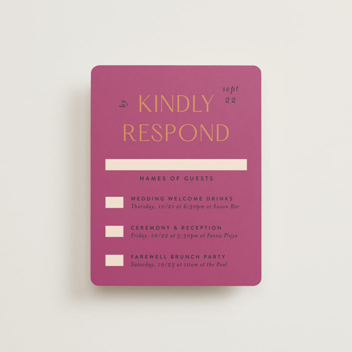 "Miami" - Multi-Event RSVP Cards in Bird of Paradise by Ashley DeMeyere - Front