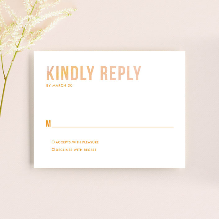 "Ombre" - RSVP Cards in Mandarin by Dean Street - Front