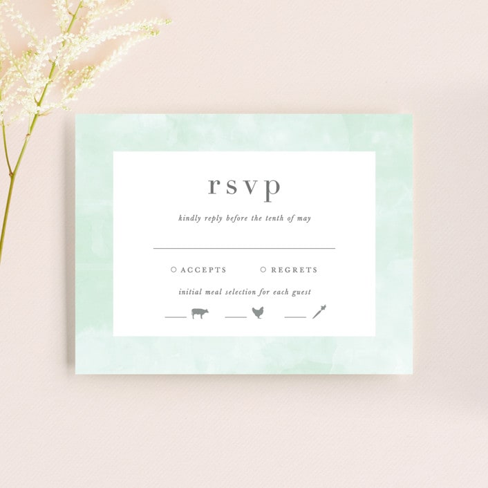 "Caliza" - RSVP Cards in Seafoam by Lauren Chism - Front