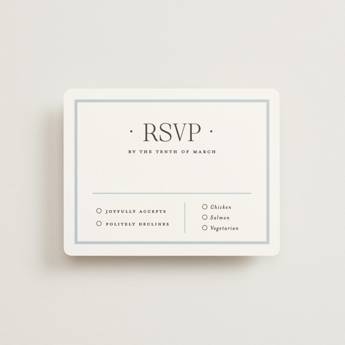 "Dotted Classic" - RSVP Cards in Hydrangea by Carolyn MacLaren - Front