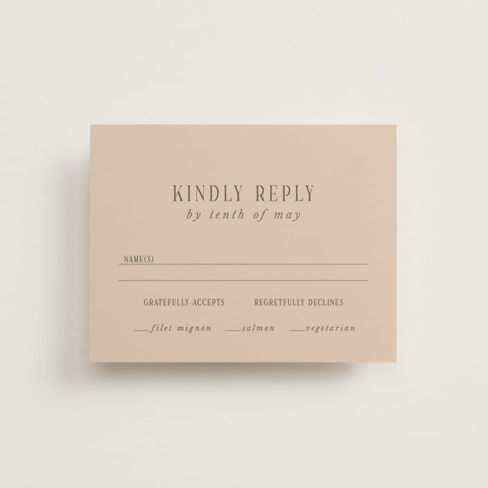 "Fero" - RSVP Cards in Blush by Pati Cascino - Front