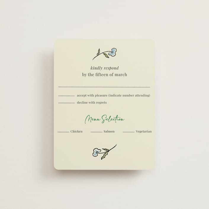 "The Pairfect" - RSVP Cards in Waterlily by Helena Vitto - Front