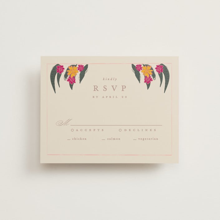 "Phool Bahar" - RSVP Cards in Patta by Creo Study - Front