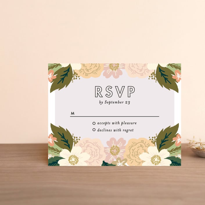 "Classic Floral" - RSVP Cards in Spring Blush by Alethea and Ruth - Front