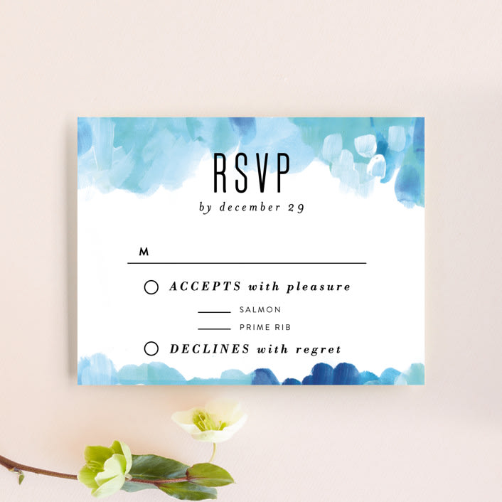 "Gallery Abstract Art" - RSVP Cards in Ocean by Alethea and Ruth - Front