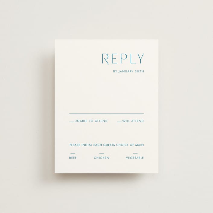 "Juniper" - RSVP Cards in Capri by Blustery August - Front