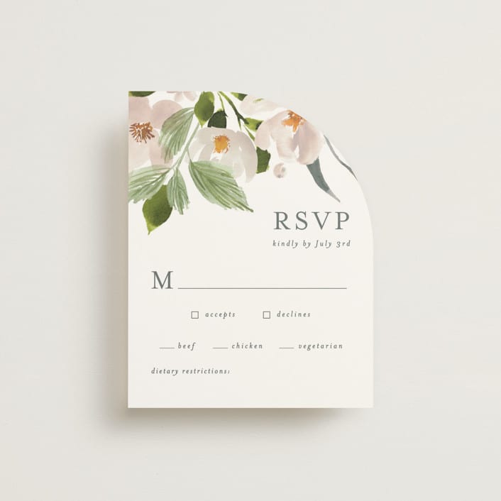 "petal toss" - RSVP Cards in Cream by Angela Marzuki - Front