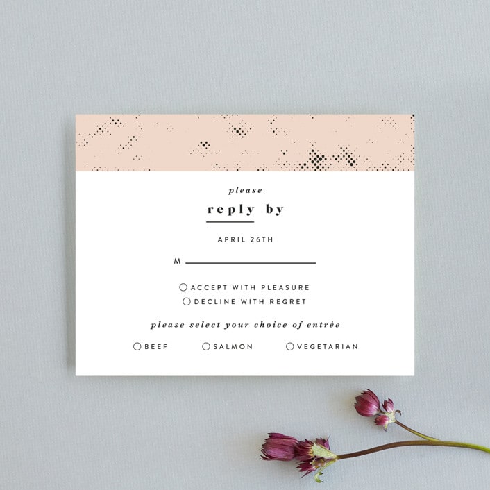 "New York" - RSVP Cards in Blush by Nazia Hyder - Front