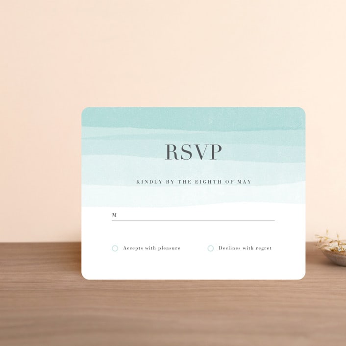 "Old Post Road" - RSVP Cards in Sea Salt by Jennifer Wick - Front