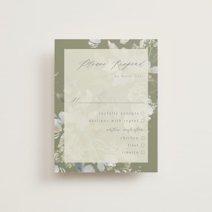 "Spring Dash" - RSVP Cards in Pewter by Grace Kreinbrink - Front