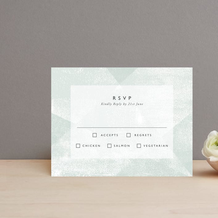 "Elegantly Minimal" - RSVP Cards in Seafoam by itsjensworld - Front
