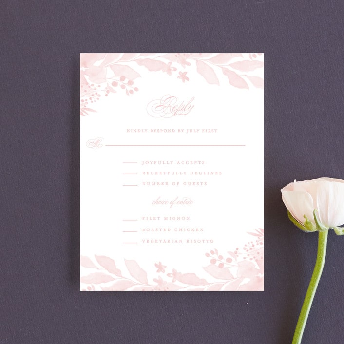"Summer Bliss" - RSVP Cards in Blush by Grace Kreinbrink - Front