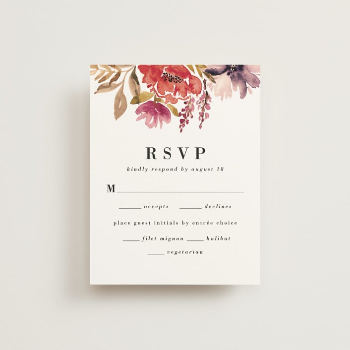 "Autumn Vows" - RSVP Cards in Burnt Orange by Chris Griffith - Front