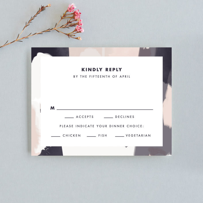 "Artistic Union" - RSVP Cards in Indigo by Brooke Chandler - Front