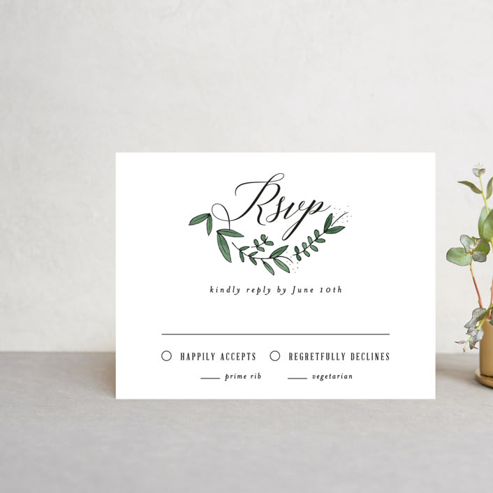 "Floral Wreath" - RSVP Cards in Fresh by Kelly Schmidt - Front