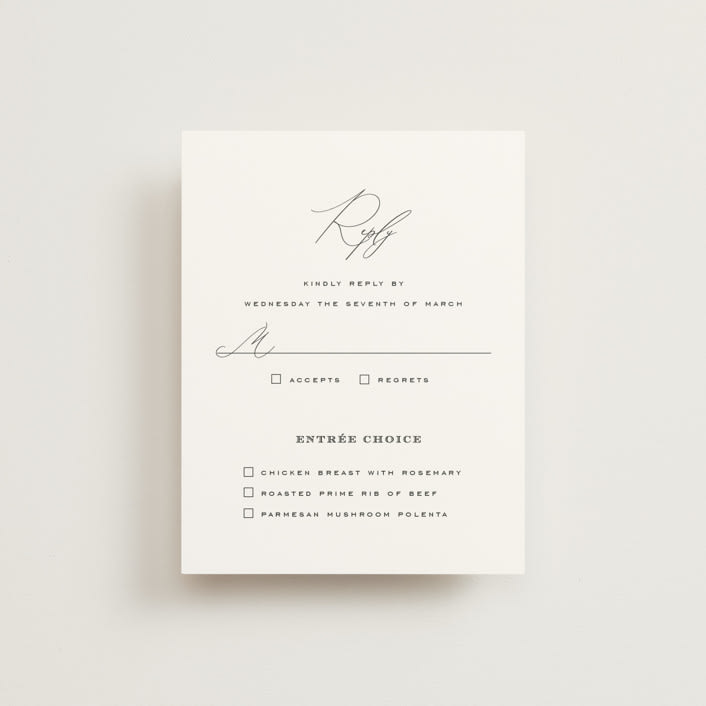 "la noce" - RSVP Cards in Ink by Design Lotus - Front