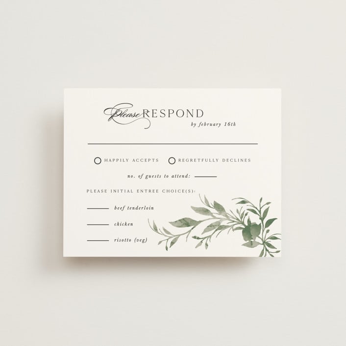 "Carolina" - RSVP Cards in Meadow by Melanie Kosuge - Front