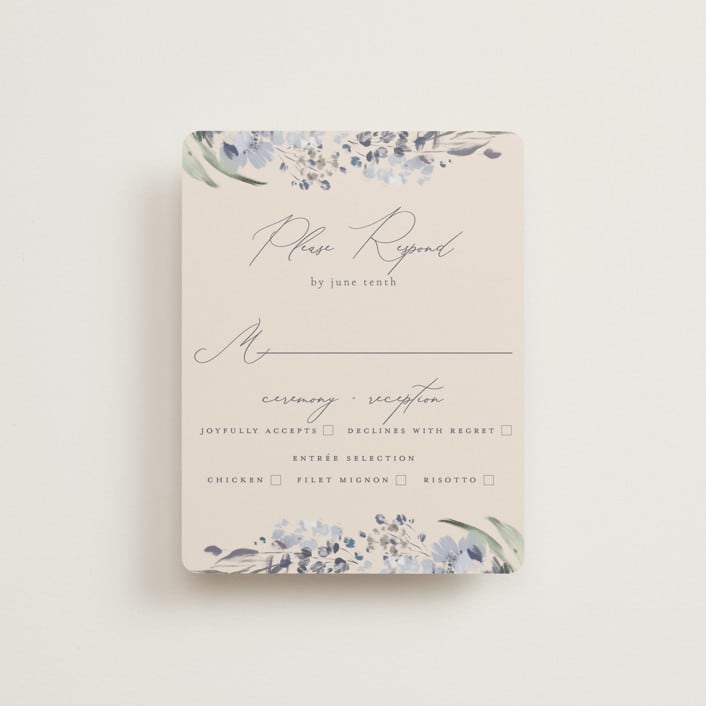 "Wildflower Wreath" - RSVP Cards in Sky by Grace Kreinbrink - Front