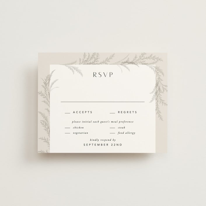 "Etched Frame" - RSVP Cards in Eggshell by Robert and Stella - Front