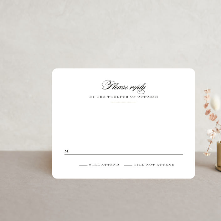 "Charming Go Lightly" - RSVP Cards in Crisp Black by danielleb - Front