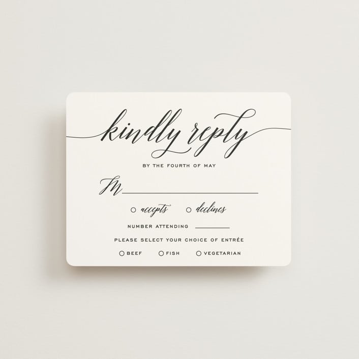 "Someone Like You" - RSVP Cards in Tuxedo by Design Lotus - Front