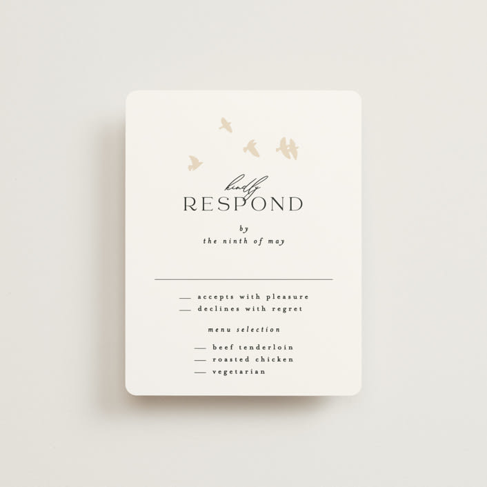 "Soar" - RSVP Cards in Cream by Phrosné Barwood - Front