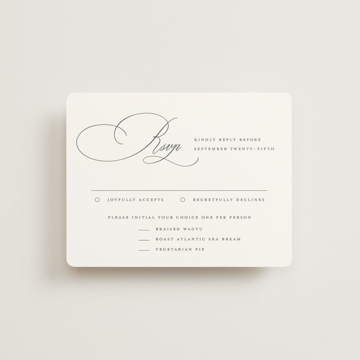 "scamorza" - RSVP Cards in Pearl by chocomocacino - Front