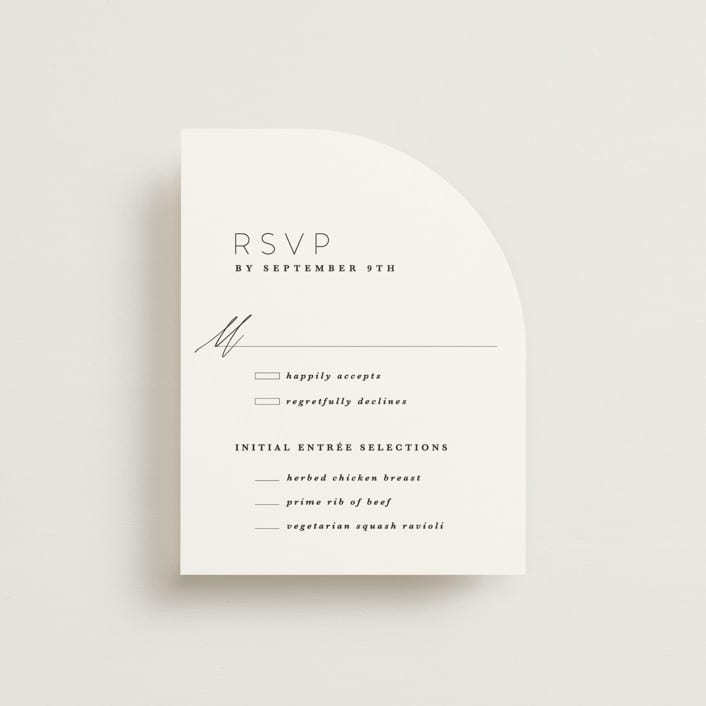 "Paire" - RSVP Cards in Tuxedo by Kate Ahn - Front