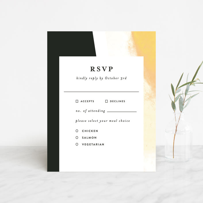 "Upper Block" - RSVP Cards in Daisy by Lea Velasquez - Front