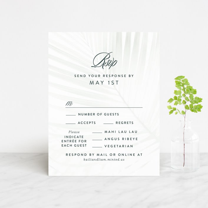 "Palm Layers" - RSVP Cards in Palm Frond by Jill Means - Front