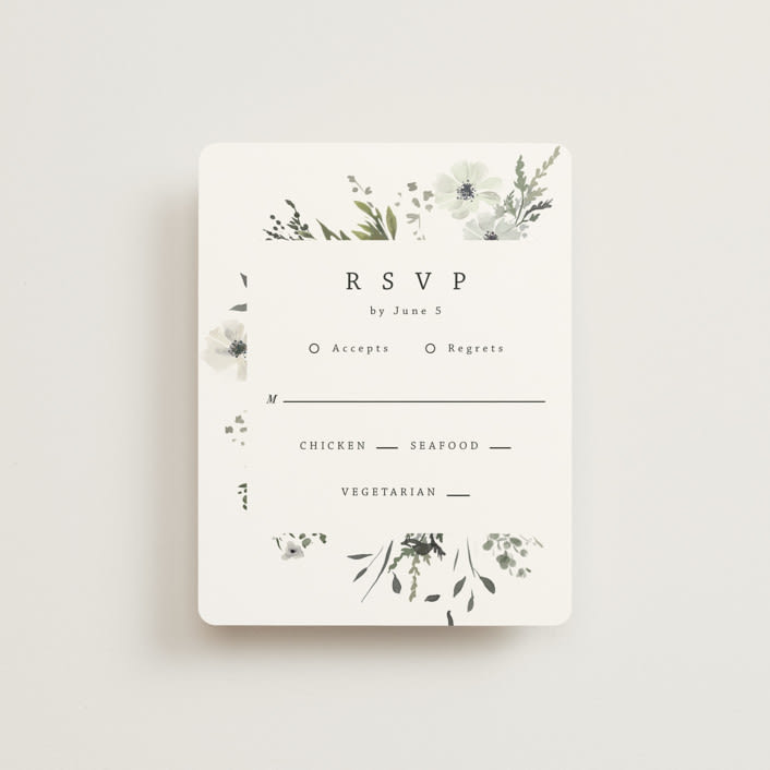 "Wildflower Garden" - RSVP Cards in Lace by Hannah Williams - Front