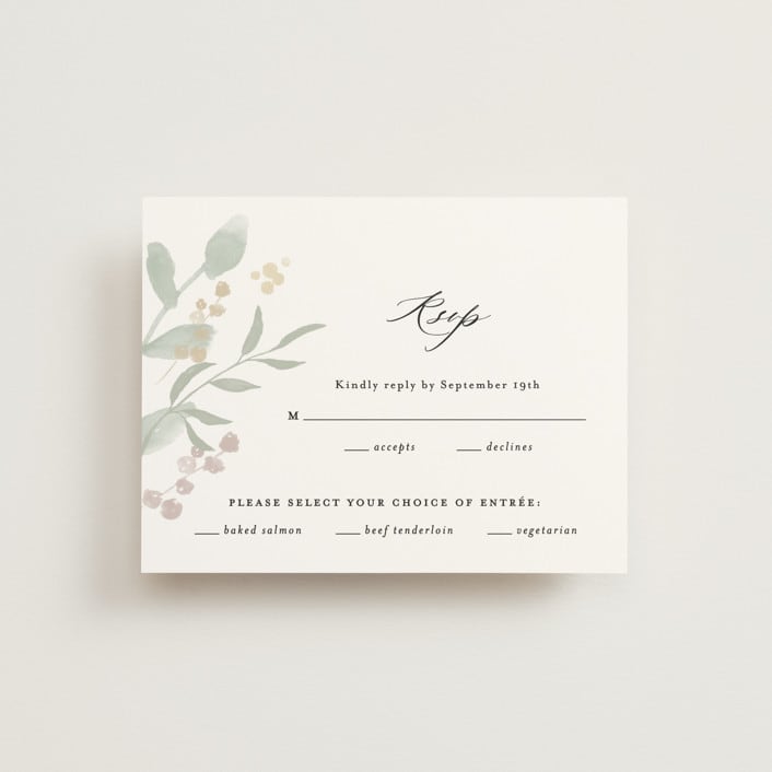 "Enchanted fields" - RSVP Cards in Noir by Jennifer Wick - Front