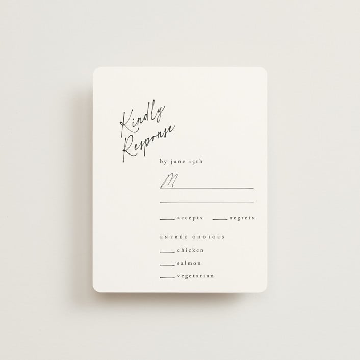 "Scripted Elegance" - RSVP Cards in Linen by Ana de Sousa - Front
