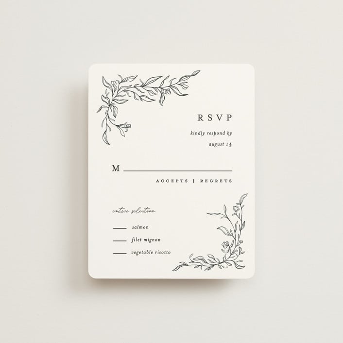 "Floral Cascade" - RSVP Cards in Alpine by Pixel and Hank - Front