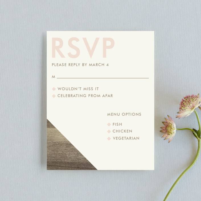 "Modern Barn Wood" - RSVP Cards in Rose by Johanna McShan - Front