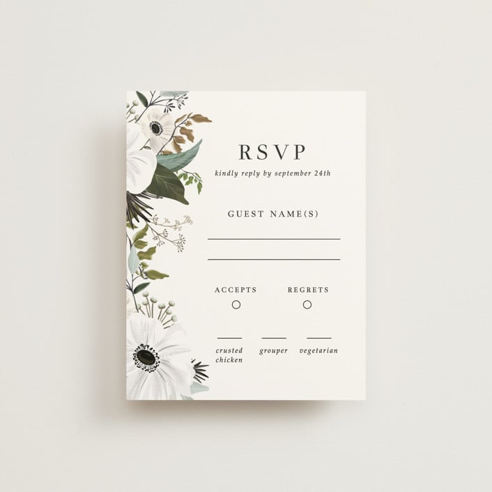 "Inverness" - RSVP Cards in Pistachio by Nicole Whiddon - Front