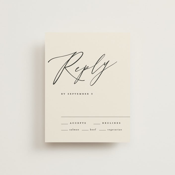 "Violet " - RSVP Cards in Linen by Kelly Schmidt - Front