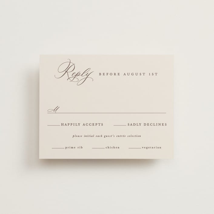 "Delicate monogram" - RSVP Cards in Ecru by Hooray Creative - Front