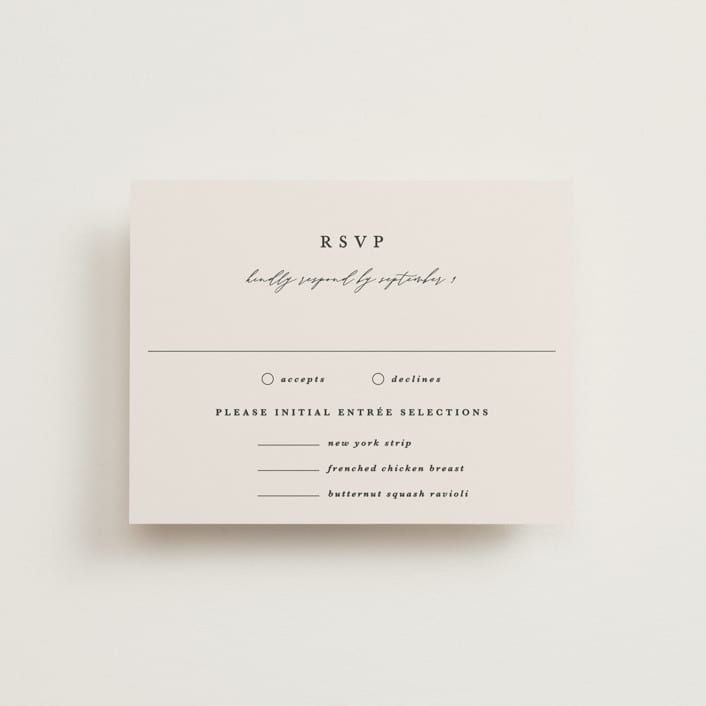 "Tuscan Hill" - RSVP Cards in Creme by Kate Ahn - Front